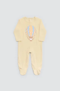 Pelele bebé manga larga amarillo estampado globo