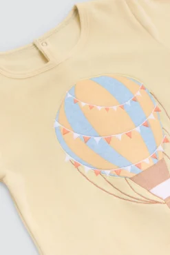 Pelele bebé manga larga amarillo estampado globo