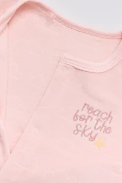 Pelele bebé manga larga Baby Stars rosa