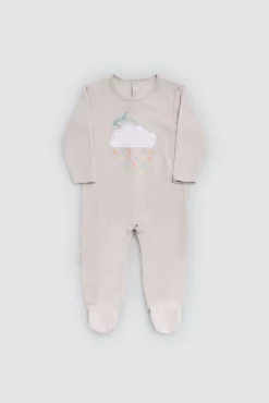 Pelele bebé manga larga gris Rainy Day