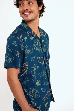 Pijama hombre corto algodón abotonado | MUYDEMI