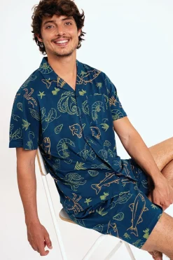 Pijama hombre corto algodón abotonado | MUYDEMI