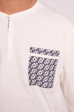 Pijama hombre largo algodón detalle bolsillo | MUYDEMI