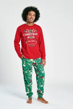Pijama hombre largo algodón Navidad | MUYDEMI