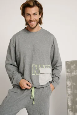 Pijama hombre largo algodón NYC | MUYDEMI