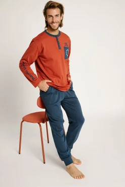 Pijama hombre largo algodón Regret Nothing | MUYDEMI