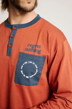 Pijama hombre largo algodón Regret Nothing | MUYDEMI