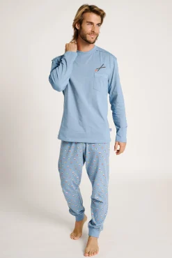 Pijama hombre largo algodón estampado sushi | MUYDEMI
