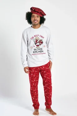 Pijama hombre largo algodón estampado Chef | MUYDEMI