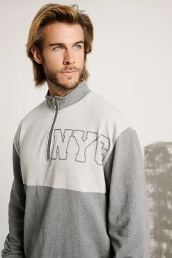 Pijama hombre largo cremallera NYC | MUYDEMI