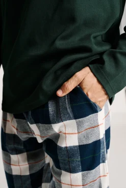 Pijama hombre largo estampado cuadros | MUYDEMI