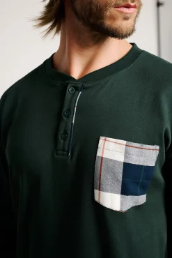 Pijama hombre largo estampado cuadros | MUYDEMI