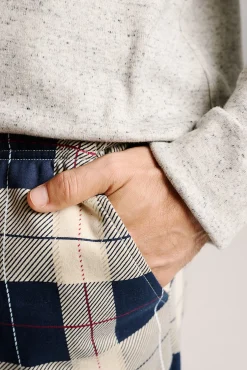 Pijama hombre largo pantalón cuadros Explorer | MUYDEMI