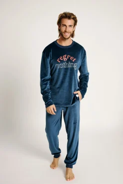 Pijama hombre terciopelo Regret nothing | MUYDEMI