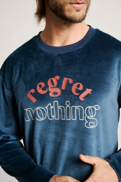 Pijama hombre terciopelo Regret nothing | MUYDEMI