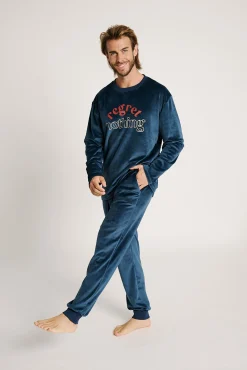 Pijama hombre terciopelo Regret nothing | MUYDEMI