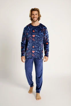 Pijama hombre terciopelo estampado Gamer | MUYDEMI