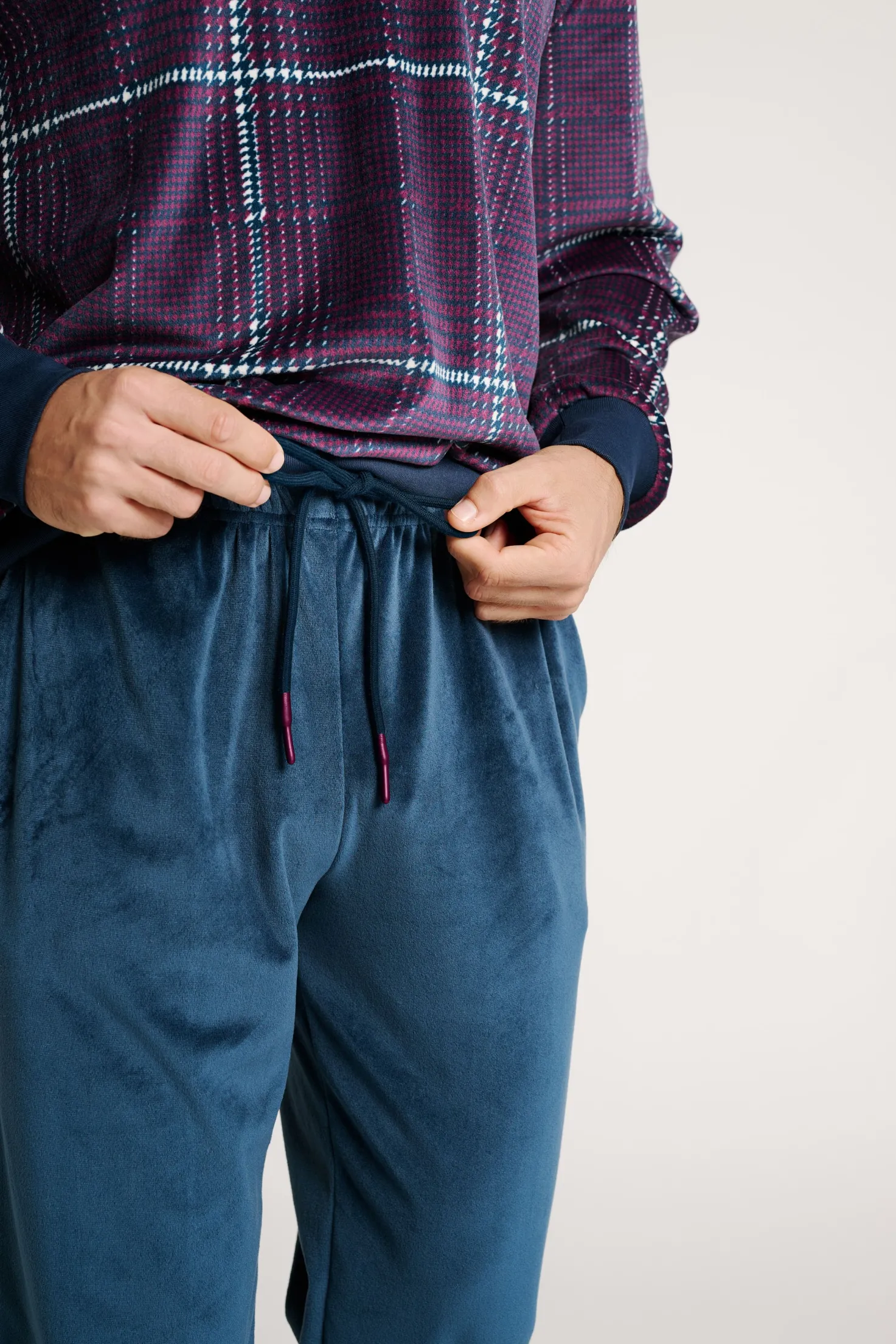 Pijama hombre terciopelo cuadros | MUYDEMI