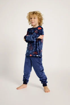Pijama infantil 2-8 años terciopelo estampado gamer | MUYDEMI