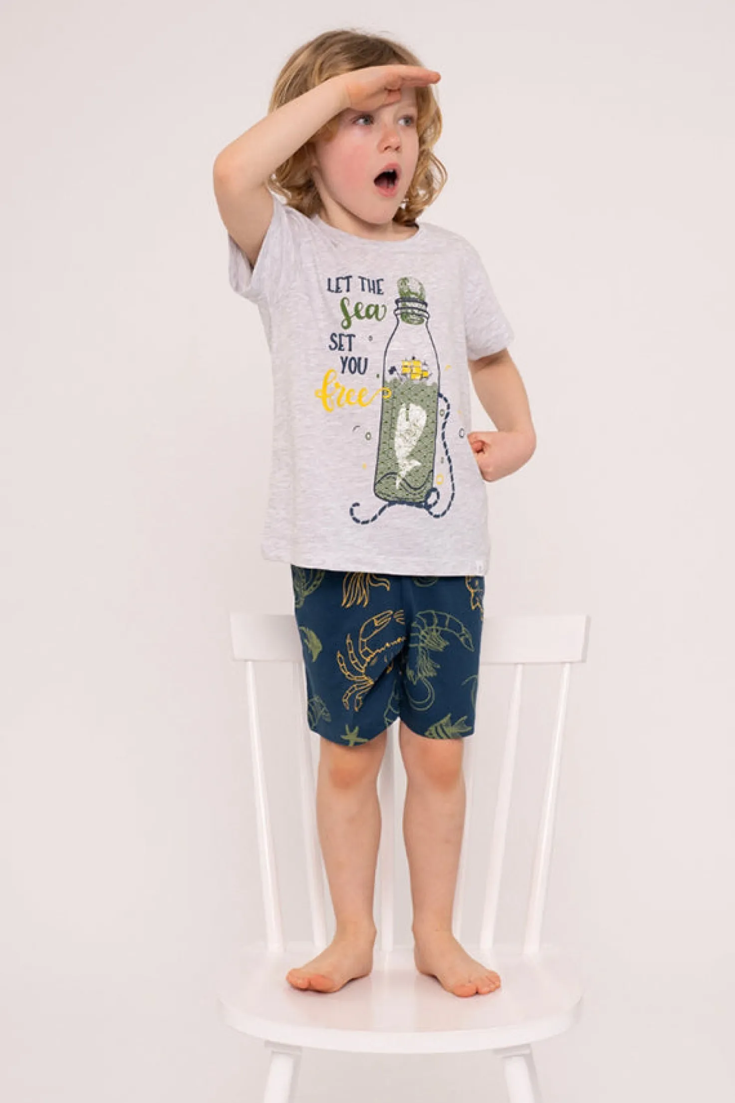 Pijama infantil corto algodón Let the Sea | MUYDEMI