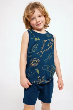 Pijama infantil tirantes algodón estampado peces | MUYDEMI