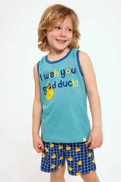 Pijama infantil tirantes algodón Good Duck azul | MUYDEMI
