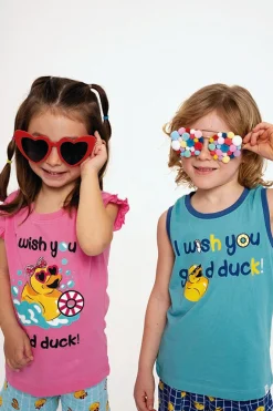 Pijama infantil tirantes algodón Good Duck azul | MUYDEMI