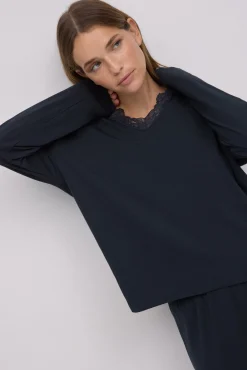 Pijama largo extra suave de modal pantalón ancho negro