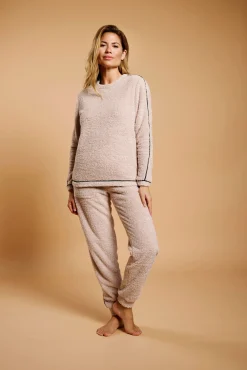 Pijama mujer borreguito beige | MUYDEMI