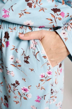 Pijama mujer camisero algodón estampado floral | MUYDEMI