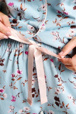 Pijama mujer camisero algodón estampado floral | MUYDEMI