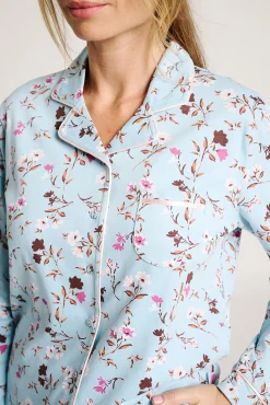Pijama mujer camisero algodón estampado floral | MUYDEMI