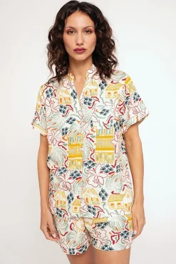 Pijama mujer camisero corto estampado | MUYDEMI