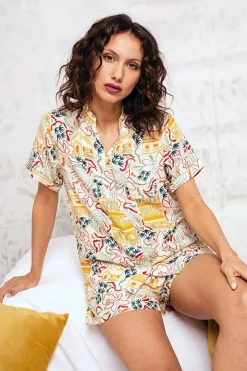Pijama mujer camisero corto estampado | MUYDEMI
