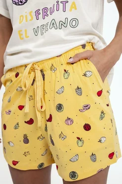 Pijama mujer corto algodón estampado Fruits | MUYDEMI