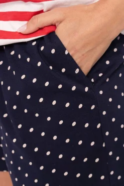 Pijama mujer corto algodón estampado rayas y lunares | MUYDEMI