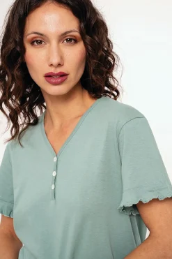 Pijama mujer corto con pantalón estampado | MUYDEMI