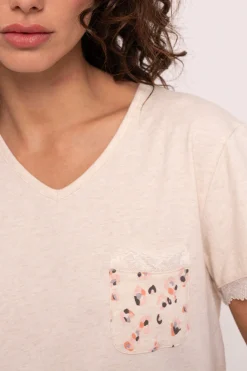 Pijama mujer corto detalles puntilla estampado | MUYDEMI