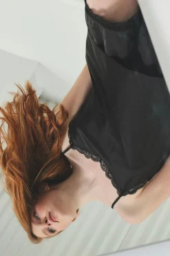 Pijama mujer corto satén negro | MUYDEMI