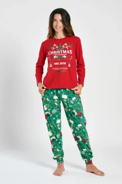 Pijama mujer largo algodón Navidad | MUYDEMI
