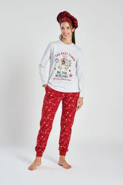 Pijama mujer largo algodón estampado Chef | MUYDEMI
