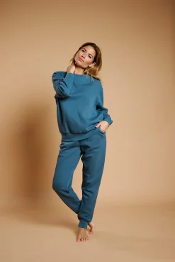Pijama mujer largo casual azul | MUYDEMI
