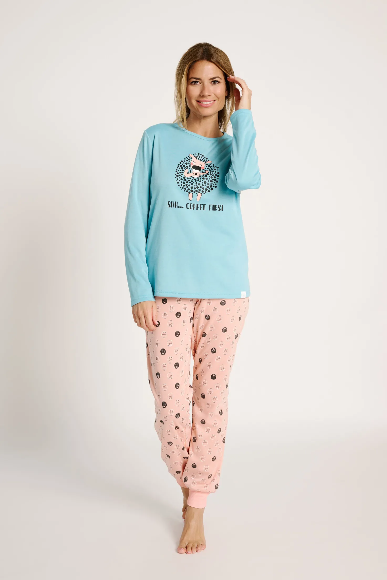 Pijama mujer largo estampado ovejas | MUYDEMI