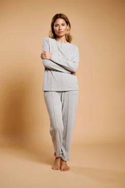 Pijama mujer largo gris | MUYDEMI