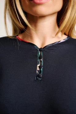 Pijama mujer largo pantalón satinado flores | MUYDEMI