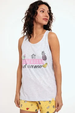 Pijama mujer tirantes algodón estampado Fruits | MUYDEMI