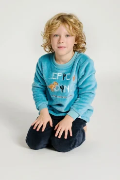 Pijama polar juvenil 10-16 años dinosaurios azul | MUYDEMI