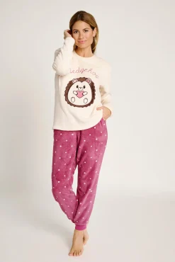 Pijama polar mujer estampado erizo | MUYDEMI