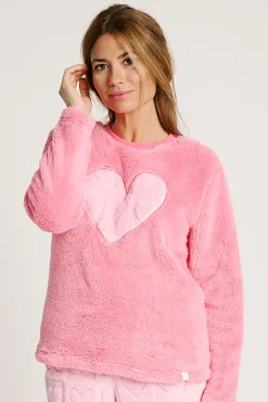 Pijama polar mujer estampado corazones | MUYDEMI