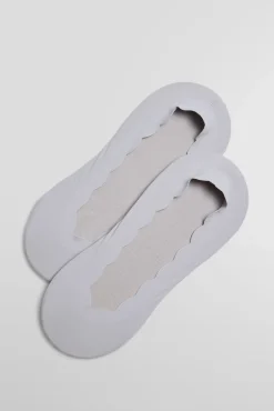 Pinkies invisibles de algodón lisos con banda de silicona en gris